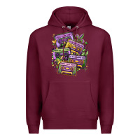 Burgundy mardi gras cassette tapes Premium Hoodie - MaliasSmallBusiness
