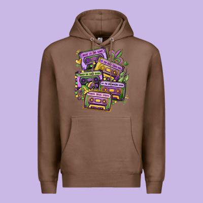 Mardi Gras Cassette Tapes Premium Hoodie Designed By Maliassmallbusiness