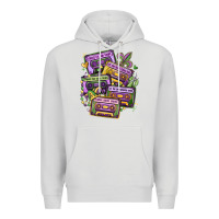 Dove Grey mardi gras cassette tapes Premium Hoodie - MaliasSmallBusiness