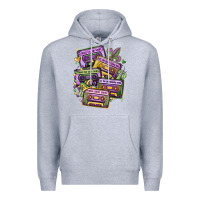 Heather Grey mardi gras cassette tapes Premium Hoodie - MaliasSmallBusiness