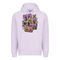 Lilac mardi gras cassette tapes Premium Hoodie - MaliasSmallBusiness