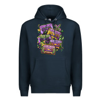 Navy mardi gras cassette tapes Premium Hoodie - MaliasSmallBusiness