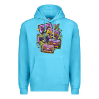 Ocean Blue mardi gras cassette tapes Premium Hoodie - MaliasSmallBusiness