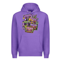 Purple mardi gras cassette tapes Premium Hoodie - MaliasSmallBusiness