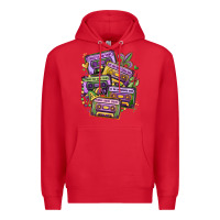 Red mardi gras cassette tapes Premium Hoodie - MaliasSmallBusiness