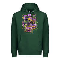 Sports Green mardi gras cassette tapes Premium Hoodie - MaliasSmallBusiness