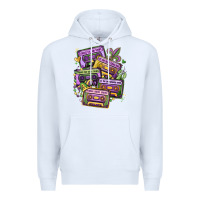 White mardi gras cassette tapes Premium Hoodie - MaliasSmallBusiness