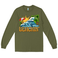 Army Green beachin Long Sleeve Tee - texasbilliewilder