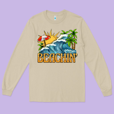 Beachin Long Sleeve Tee Designed By Texasbilliewilder