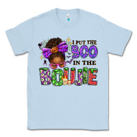 Dusty Blue I Put The Boo In The Boujie Messy Bun Classic Tee - texasbilliewilder