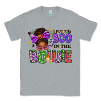 Heather Grey I Put The Boo In The Boujie Messy Bun Classic Tee - texasbilliewilder