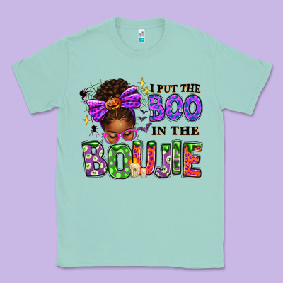 I Put The Boo In The Boujie Messy Bun Classic Tee Designed By Texasbilliewilder