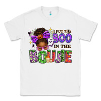 White I Put The Boo In The Boujie Messy Bun Classic Tee - texasbilliewilder