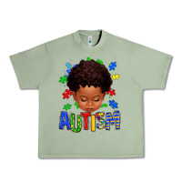 Oil Green autism afro kid full face Urban Heavy Tee - texasbilliewilder