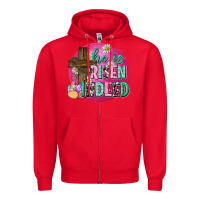 Red he is risen indeed easter Zipper Hoodie - Neo Western
