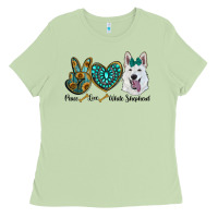 Matcha peace love white Sepherd Ladies Tee - BarkalooDesign