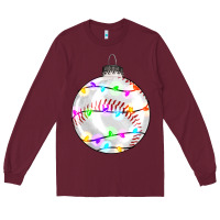 Burgundy Christmas baseball Long Sleeve Tee - RanaPortraitStore