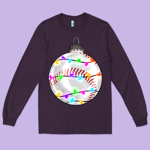 Christmas Baseball Long Sleeve Tee Designed By Ranaportraitstore