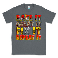 Charcoal Heather race it great it fix it repeat it Classic Tee - Zillion Design Studio