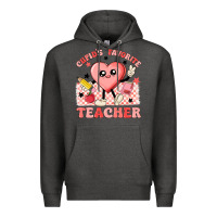 Charcoal Heather cupid's favorite teacher Premium Hoodie - MaliasSmallBusiness