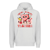 Dove Grey cupid's favorite teacher Premium Hoodie - MaliasSmallBusiness