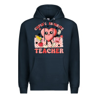 Navy cupid's favorite teacher Premium Hoodie - MaliasSmallBusiness