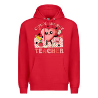 Red cupid's favorite teacher Premium Hoodie - MaliasSmallBusiness