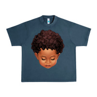Midnight Navy cute afro boy Urban Heavy Tee - texasbilliewilder