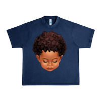 Navy cute afro boy Urban Heavy Tee - texasbilliewilder