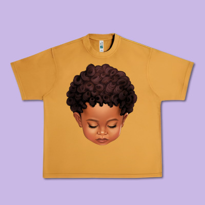 Cute Afro Boy Urban Heavy Tee Designed By Texasbilliewilder