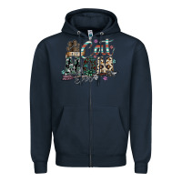 Navy best cat mom ever Zipper Hoodie - SublimationCraftShop
