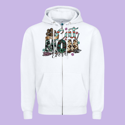 Best Cat Mom Ever Zipper Hoodie Designed By Sublimationcraftshop