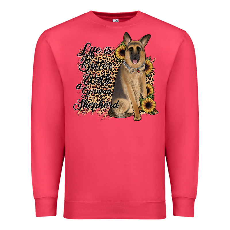 Life Is Better With A German Shepherd Premium Sweatshirt by JahusDesignShop | Teevron