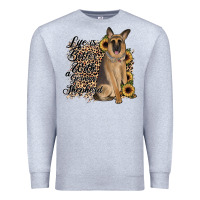 Heather Grey Life is better with a German Shepherd Premium Sweatshirt - JahusDesignShop
