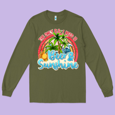 Beer And Sunshine Long Sleeve Tee Designed By Texasbilliewilder