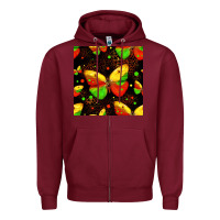 Burgundy juneteenth butterflies seamless pattern Zipper Hoodie - HRA Design Shop