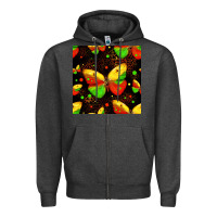 Charcoal Heather juneteenth butterflies seamless pattern Zipper Hoodie - HRA Design Shop