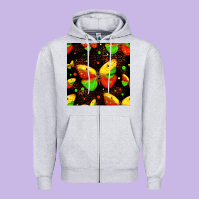 Juneteenth Butterflies Seamless Pattern Zipper Hoodie Designed By Hra Design Shop