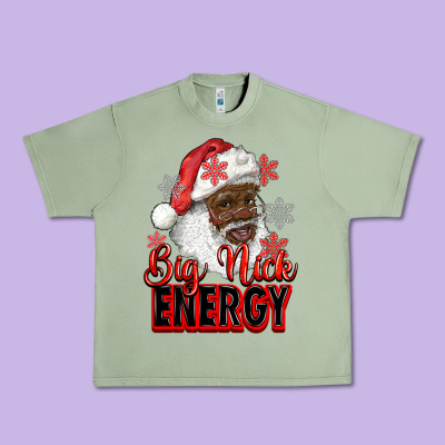Big Nick Energy Afro Santa Urban Heavy Tee Designed By Ranaportraitstore