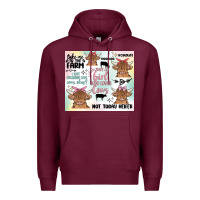 Burgundy cow farm life Premium Hoodie - MaliasSmallBusiness