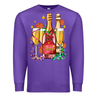 Purple new year party champagne Premium Sweatshirt - AdoDesignShop