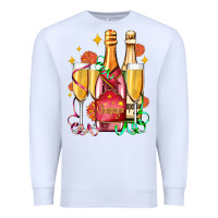 White new year party champagne Premium Sweatshirt - AdoDesignShop
