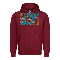 Burgundy 4th of july stars skinny metal can holder Zipper Hoodie - HRA Design Shop