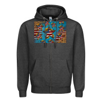 Charcoal Heather 4th of july stars skinny metal can holder Zipper Hoodie - HRA Design Shop