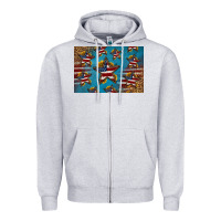 Heather Grey 4th of july stars skinny metal can holder Zipper Hoodie - HRA Design Shop