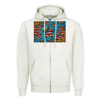 Oatmeal Heather 4th of july stars skinny metal can holder Zipper Hoodie - HRA Design Shop