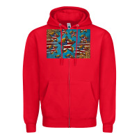 Red 4th of july stars skinny metal can holder Zipper Hoodie - HRA Design Shop