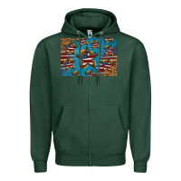 Sports Green 4th of july stars skinny metal can holder Zipper Hoodie - HRA Design Shop