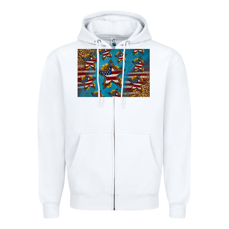 4th Of July Stars Skinny Metal Can Holder Zipper Hoodie by HRA Design Shop | Teevron