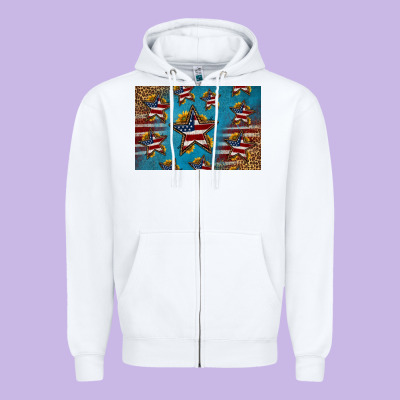 4th Of July Stars Skinny Metal Can Holder Zipper Hoodie Designed By Hra Design Shop